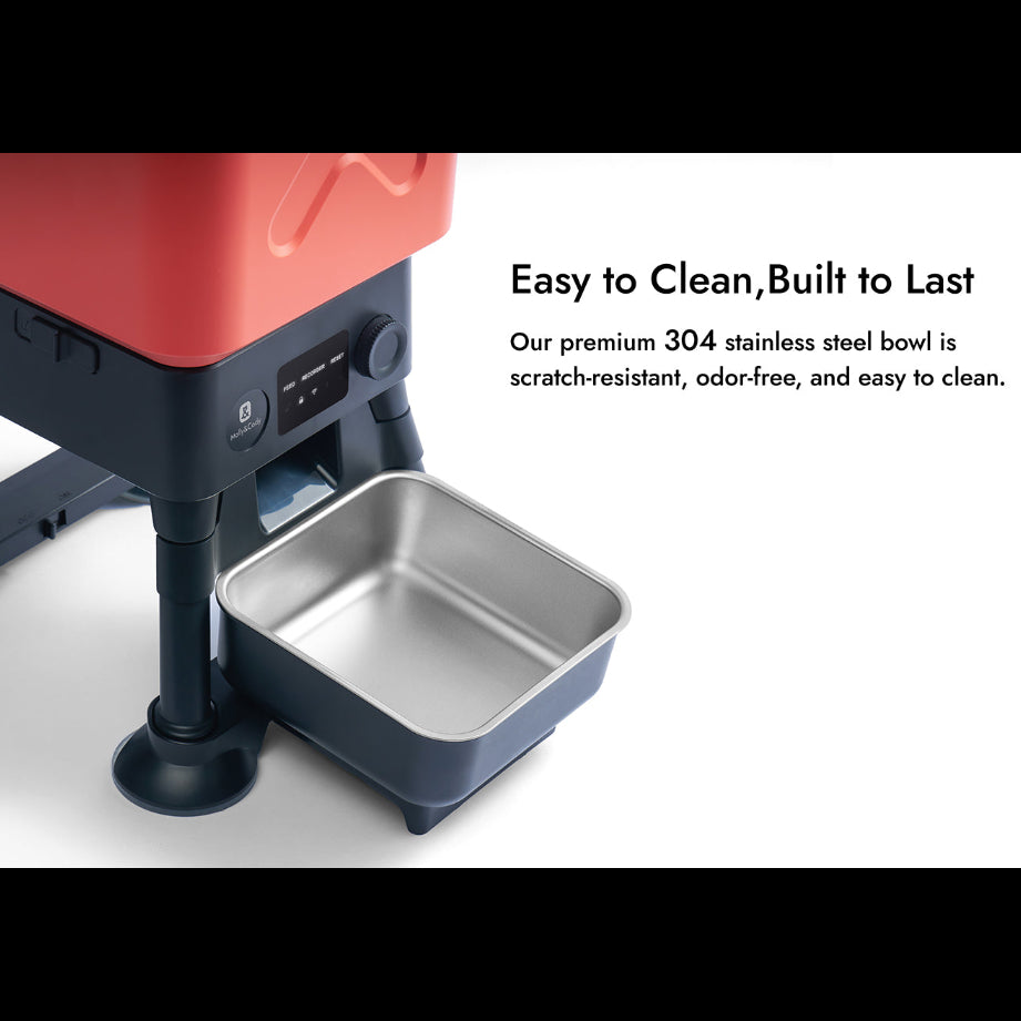 Premium 304 stainless steel bowl is scratch-resistant, odor-free, and easy to clean.