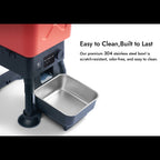 Premium 304 stainless steel bowl is scratch-resistant, odor-free, and easy to clean.