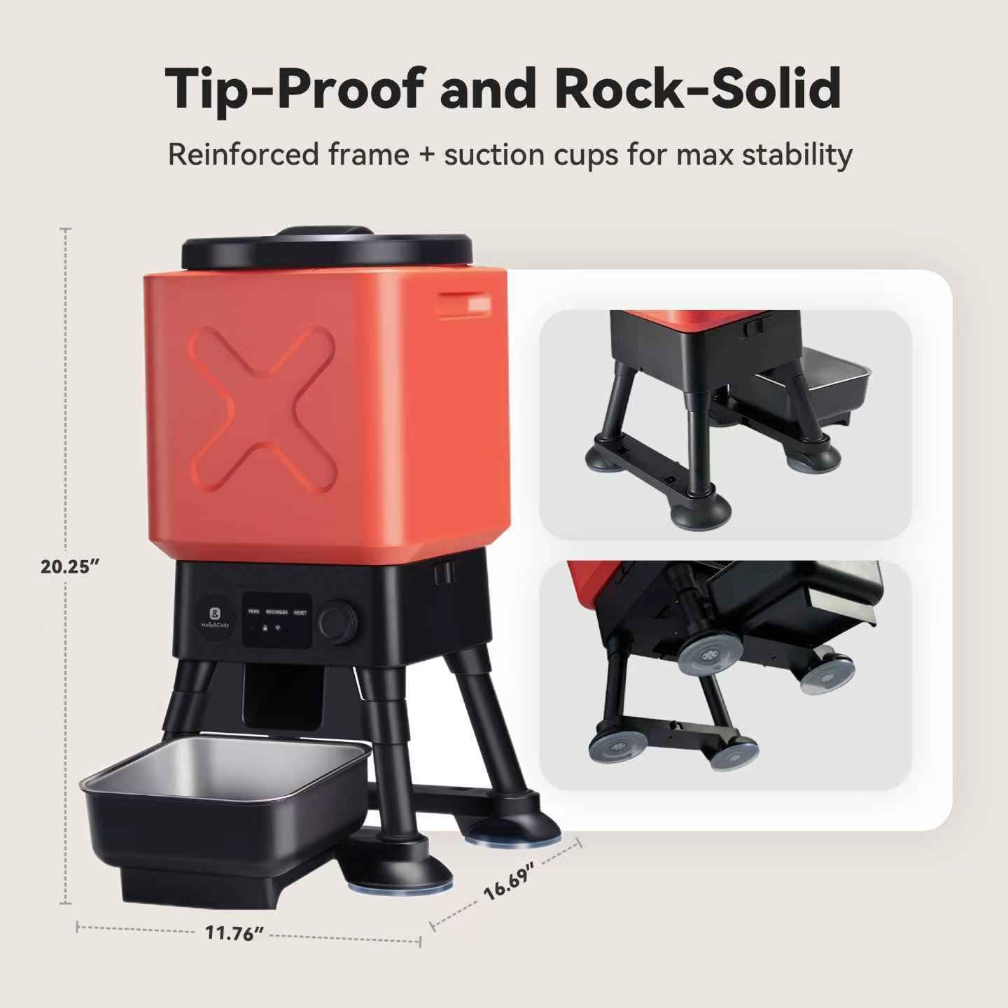 Molly&Cody Titan 14L Large Automatic Dog Feeder [WiFi] – Large Capacity Pet Food Dispenser for Medium & Large Dogs FT-11W