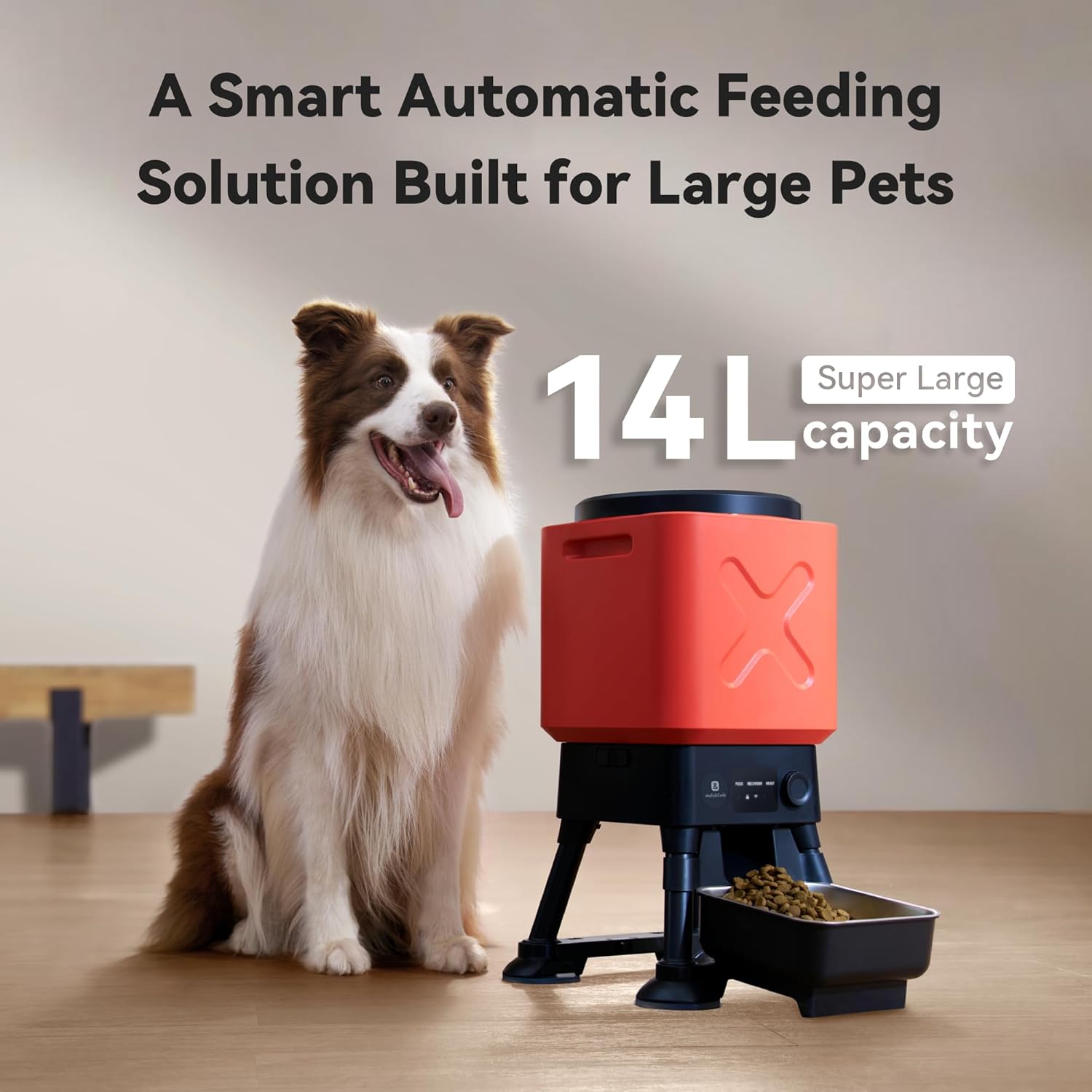 Molly&Cody Titan 14L Large Automatic Dog Feeder [WiFi] – Large Capacity Pet Food Dispenser for Medium & Large Dogs FT-11W