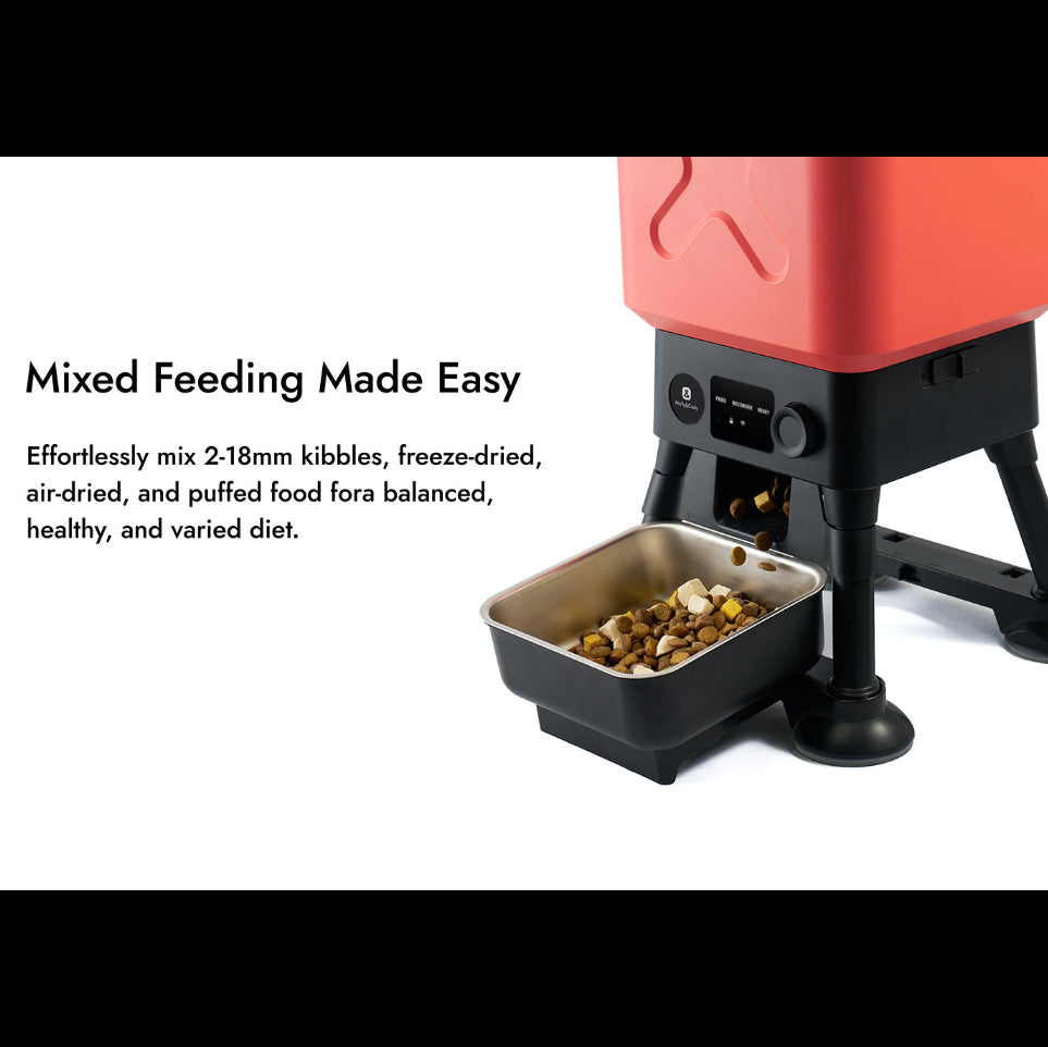 Effortlessly mix 2-18mm kibbles, freeze-dreid, air-dried, and puffed food fora balance, healthy, and varied diet. 